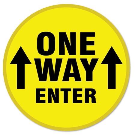 Signmission One Way Enter Arrow Non-Slip Floor Graphic, 11in Vinyl Decal, 11" x 11", FD-X-11-99977 FD-X-11-99977